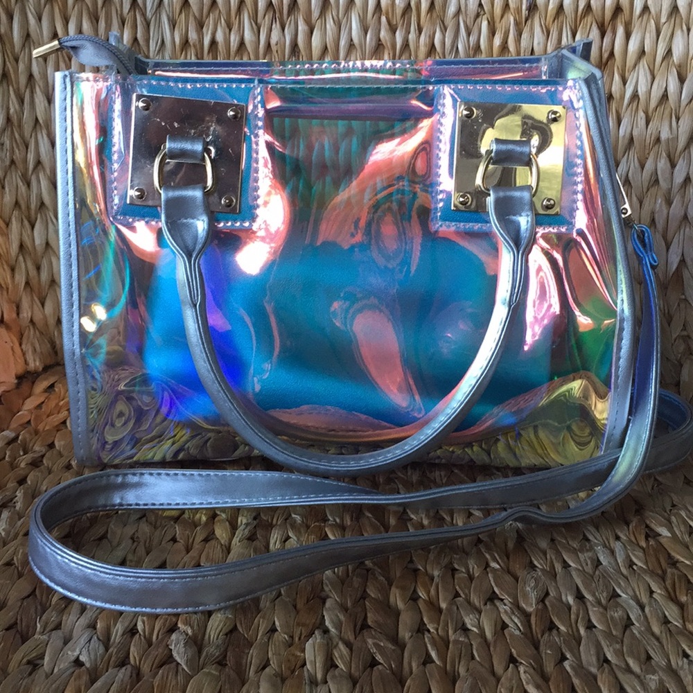 Silver Faux Leather Holographic Handbag - Picture 2 of 8